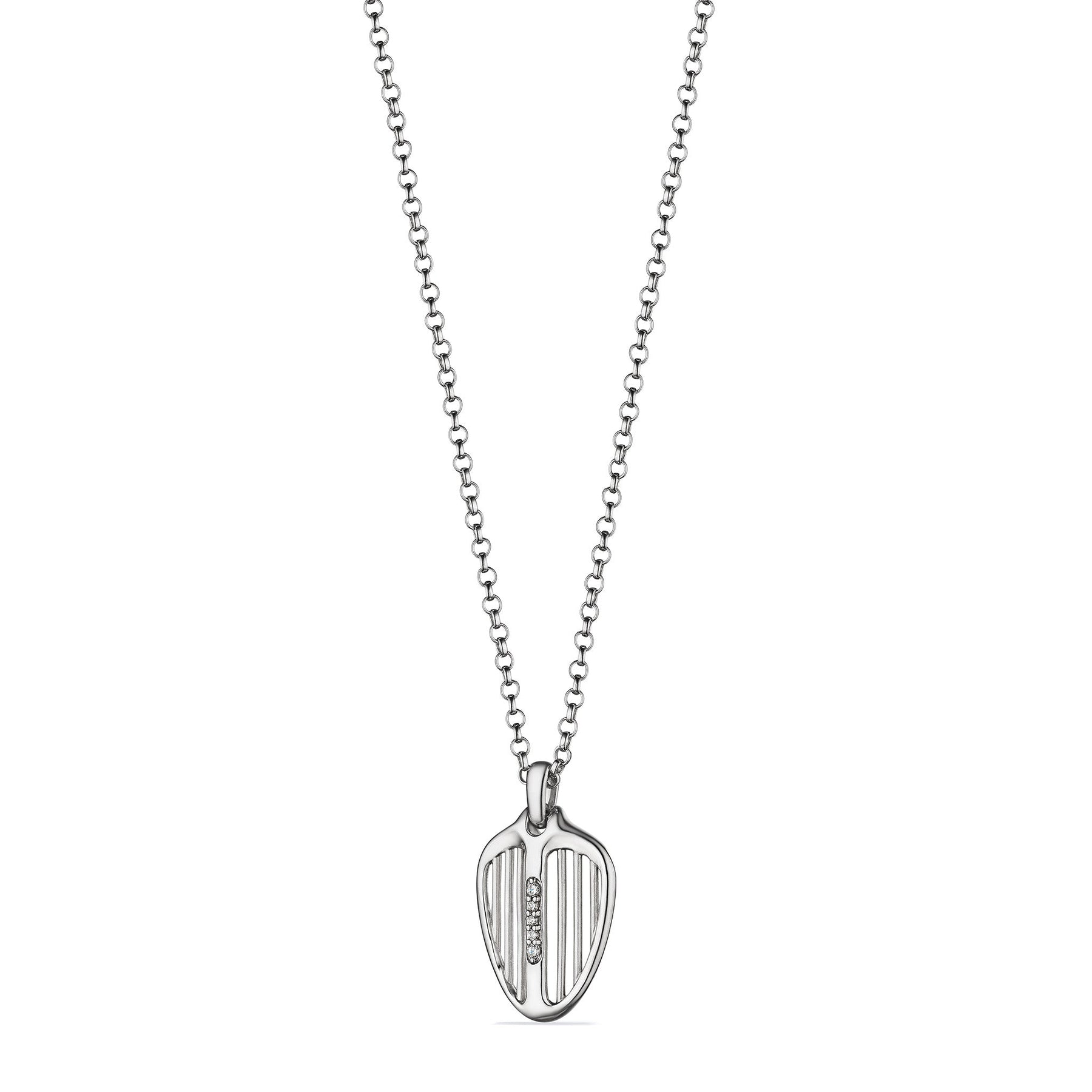 Cielo Shield Pendant Necklace with Diamonds