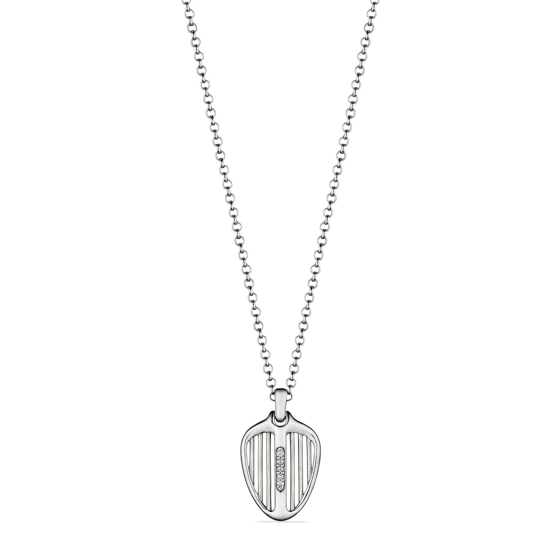Cielo Shield Pendant Necklace with Diamonds