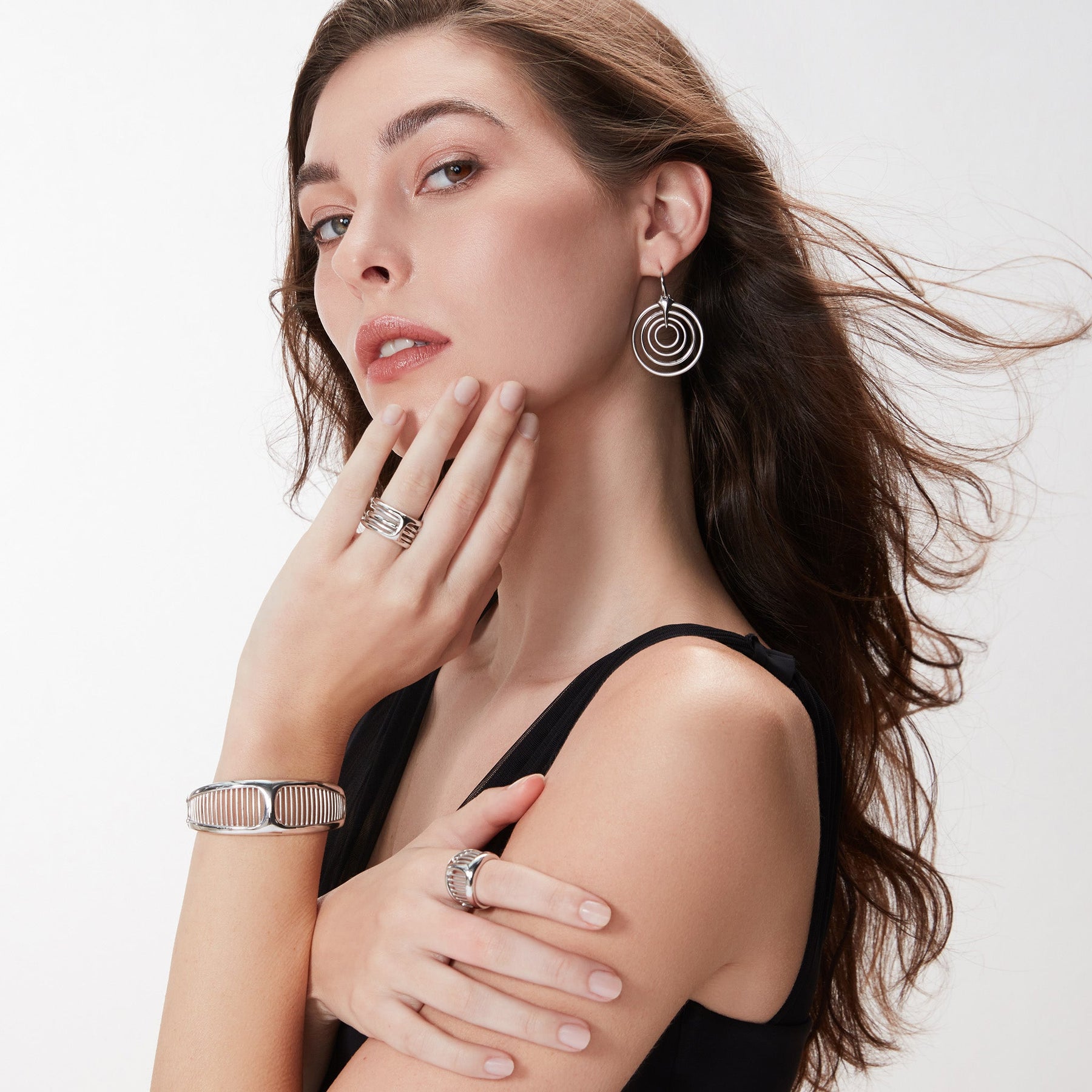 Cielo Multi Drop Hoop Earrings