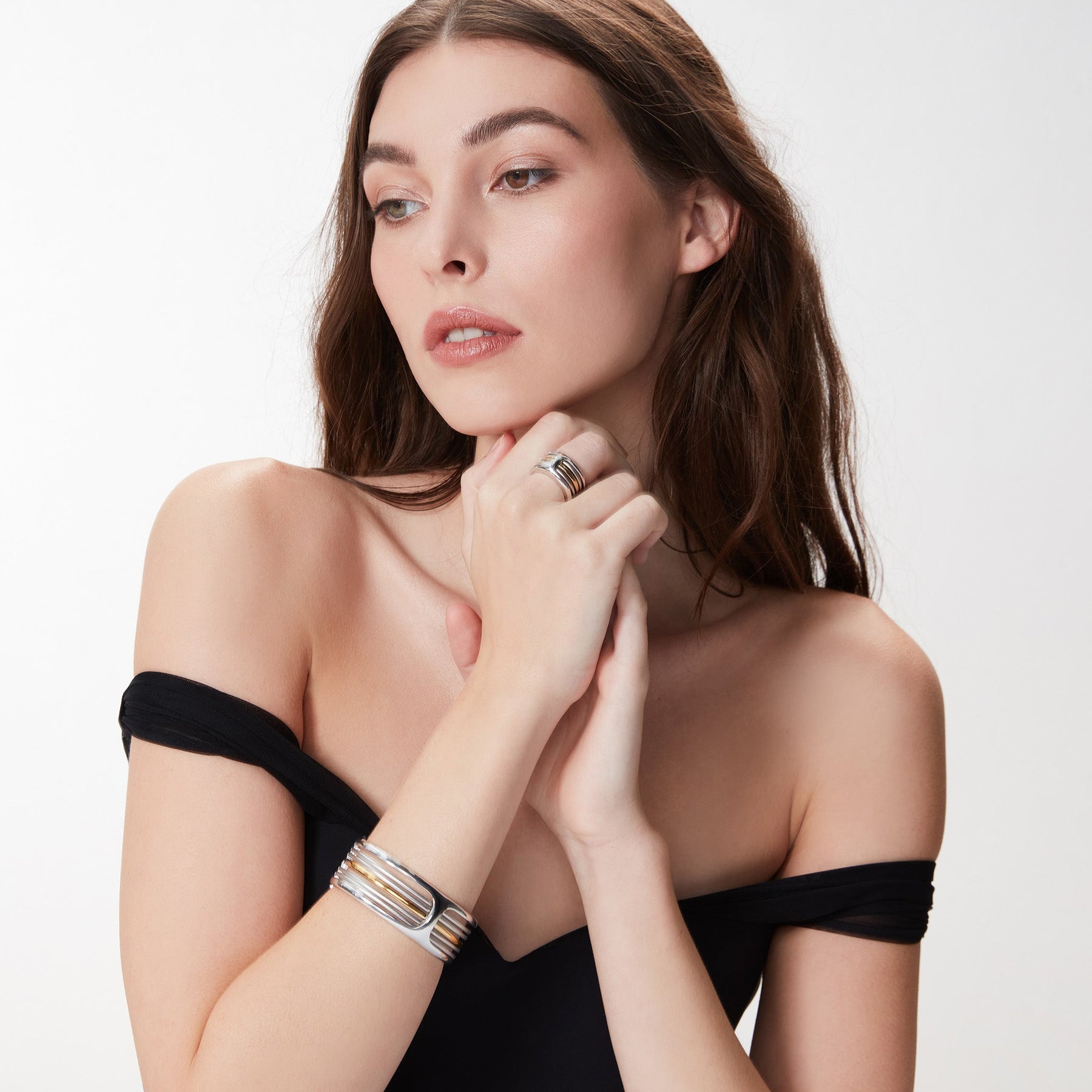 Cielo Multi Bangle Cuff with 18K Gold