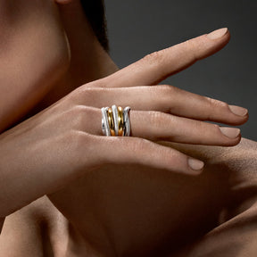 Eternity Seven Band Highway Ring with 18K Gold