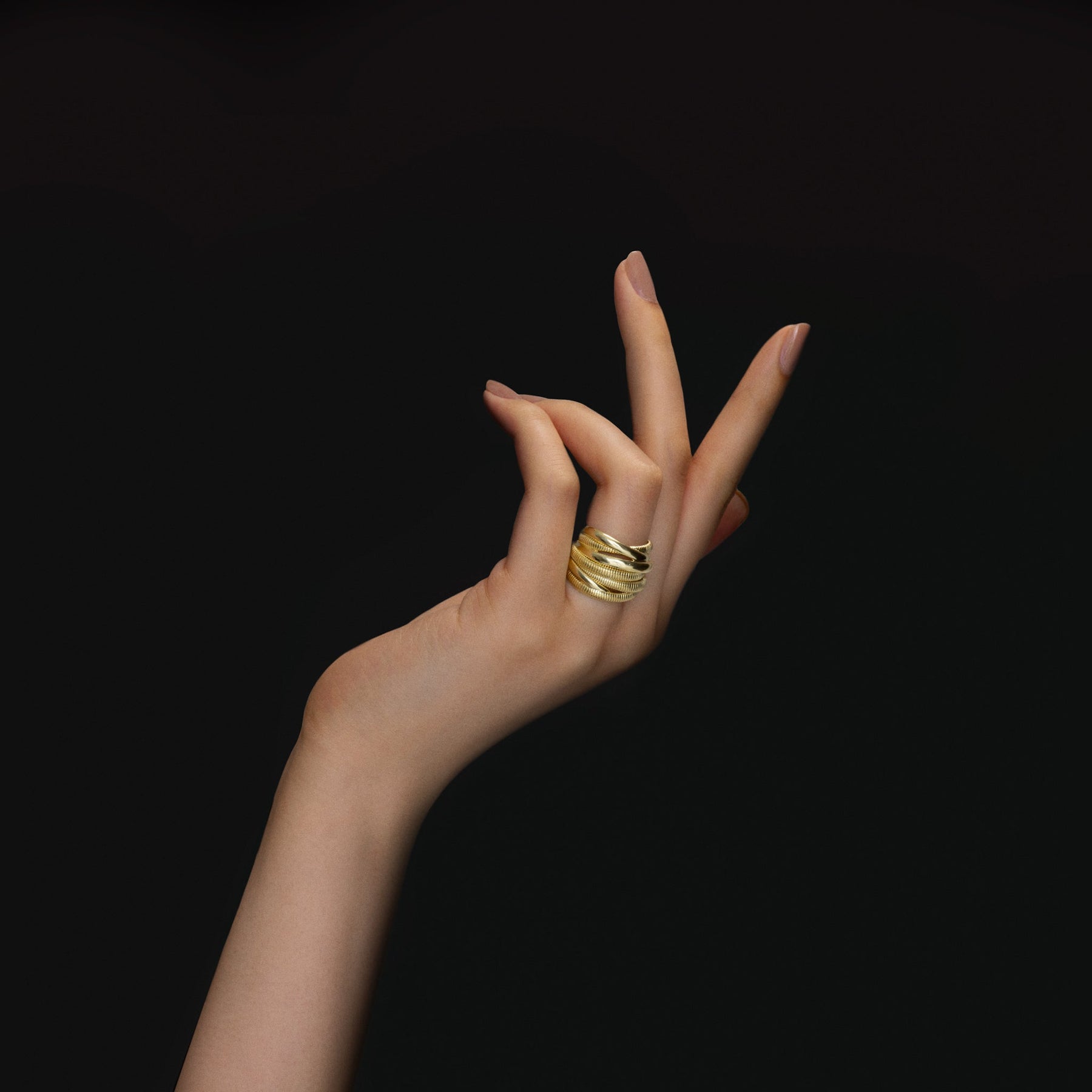 Eternity Seven Band Highway Ring in 18K