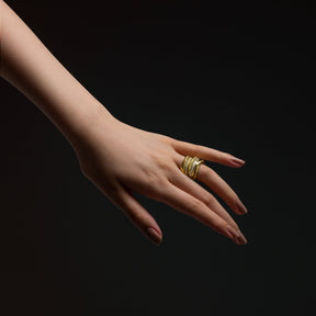 Eternity Seven Band Highway Ring with Diamonds in 18K