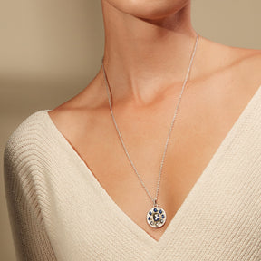 Little Luxuries Long Moon Phase Medallion Necklace with Diamonds and 18K Gold