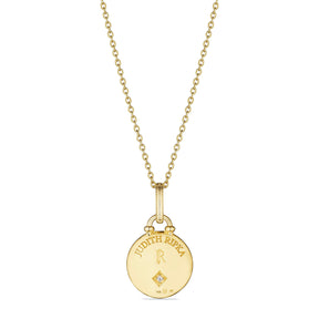 Little Luxuries Moon and Stars Medallion Necklace with Diamonds in 18K