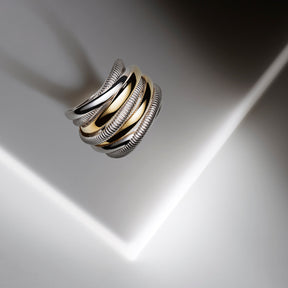 Eternity Seven Band Highway Ring with 18K Gold