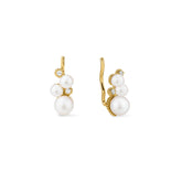 Shima Ear Climbers with Freshwater Pearls and Diamonds in 18K