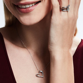 Eros Open Heart Necklace with Diamonds