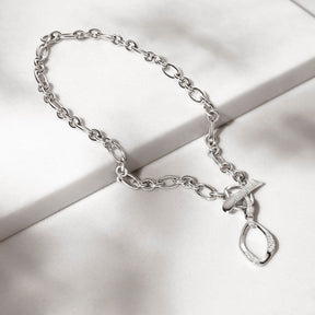 Gaia Toggle Necklace with Diamonds