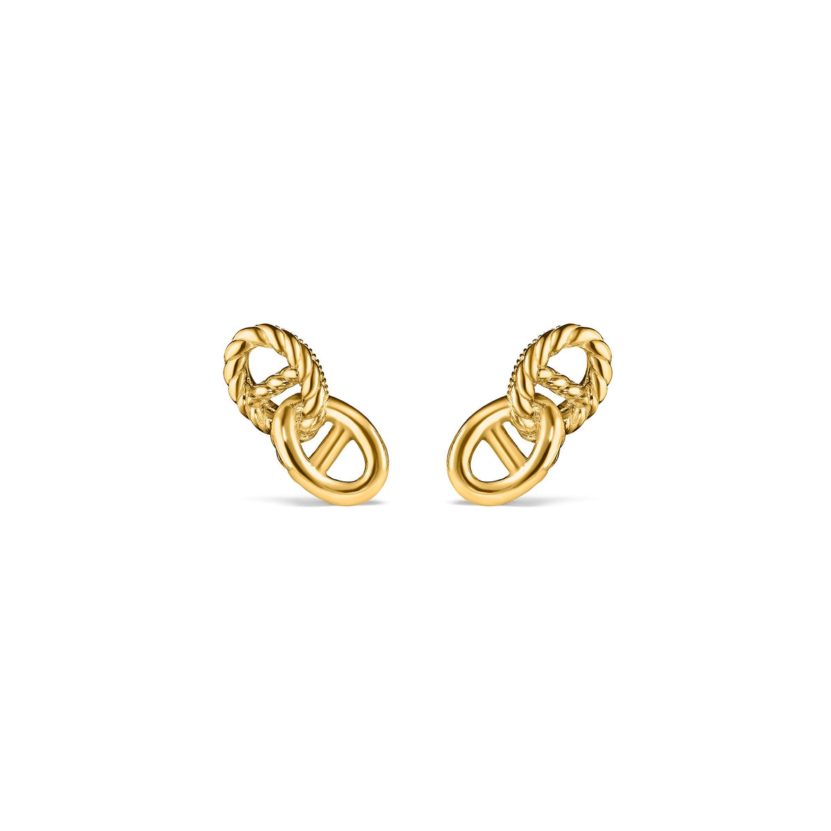 Vienna Double Link Stud Earrings in 18K