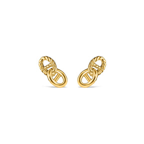 Vienna Double Link Stud Earrings in 18K