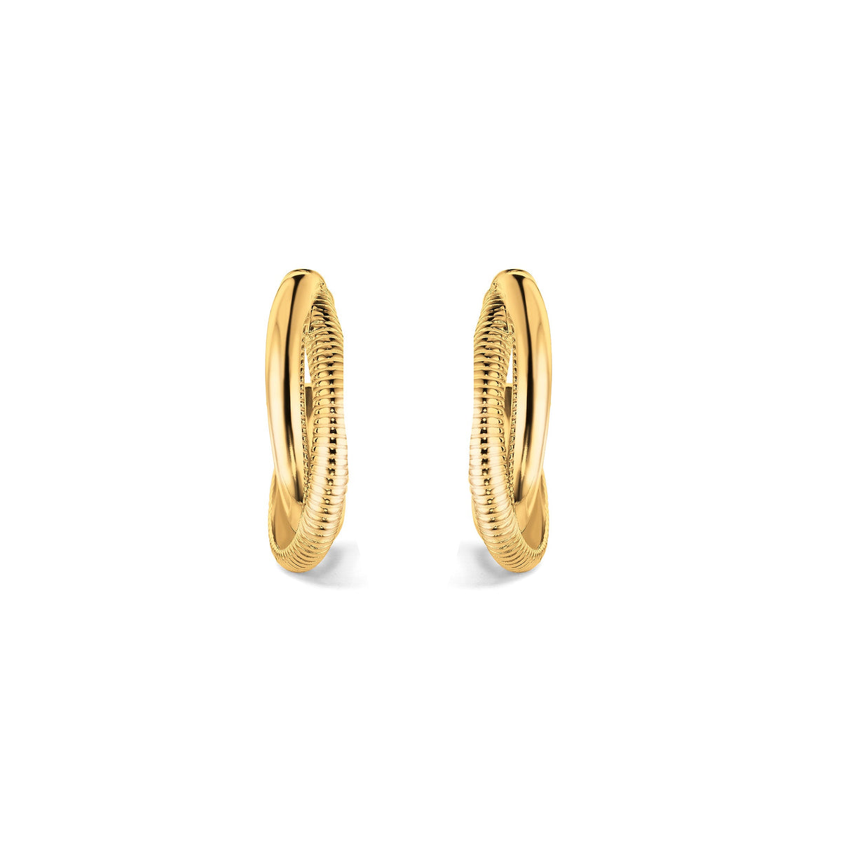 Eternity Small Round Hoop Earrings in 18K