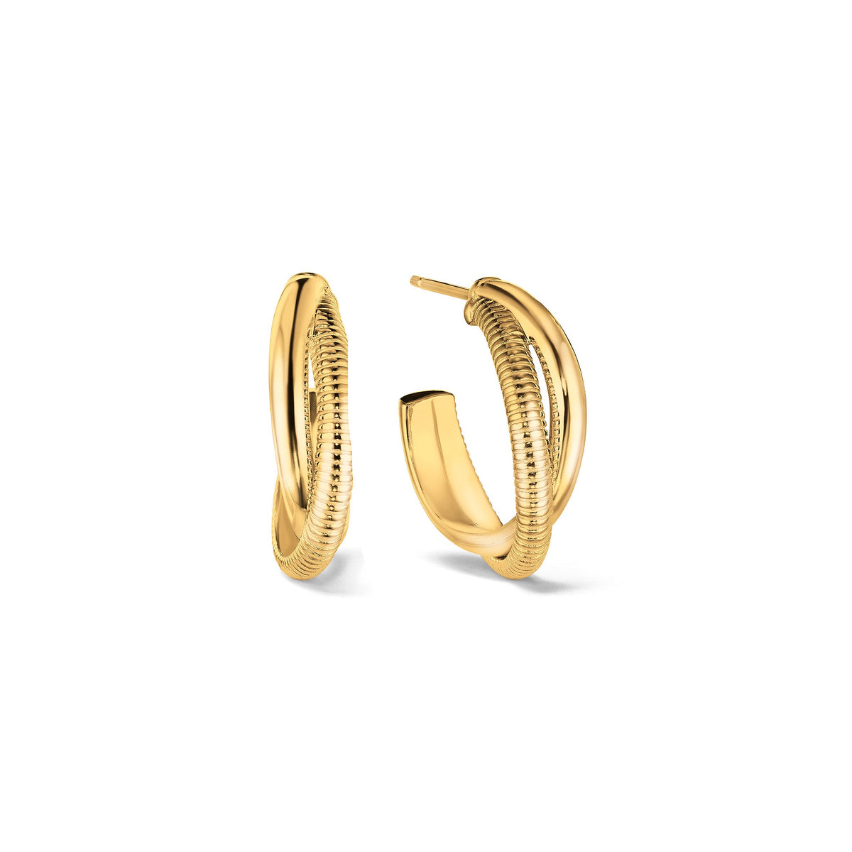 Eternity Small Round Hoop Earrings in 18K