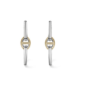 Vienna Single Link Hoop Earrings with 18K Gold