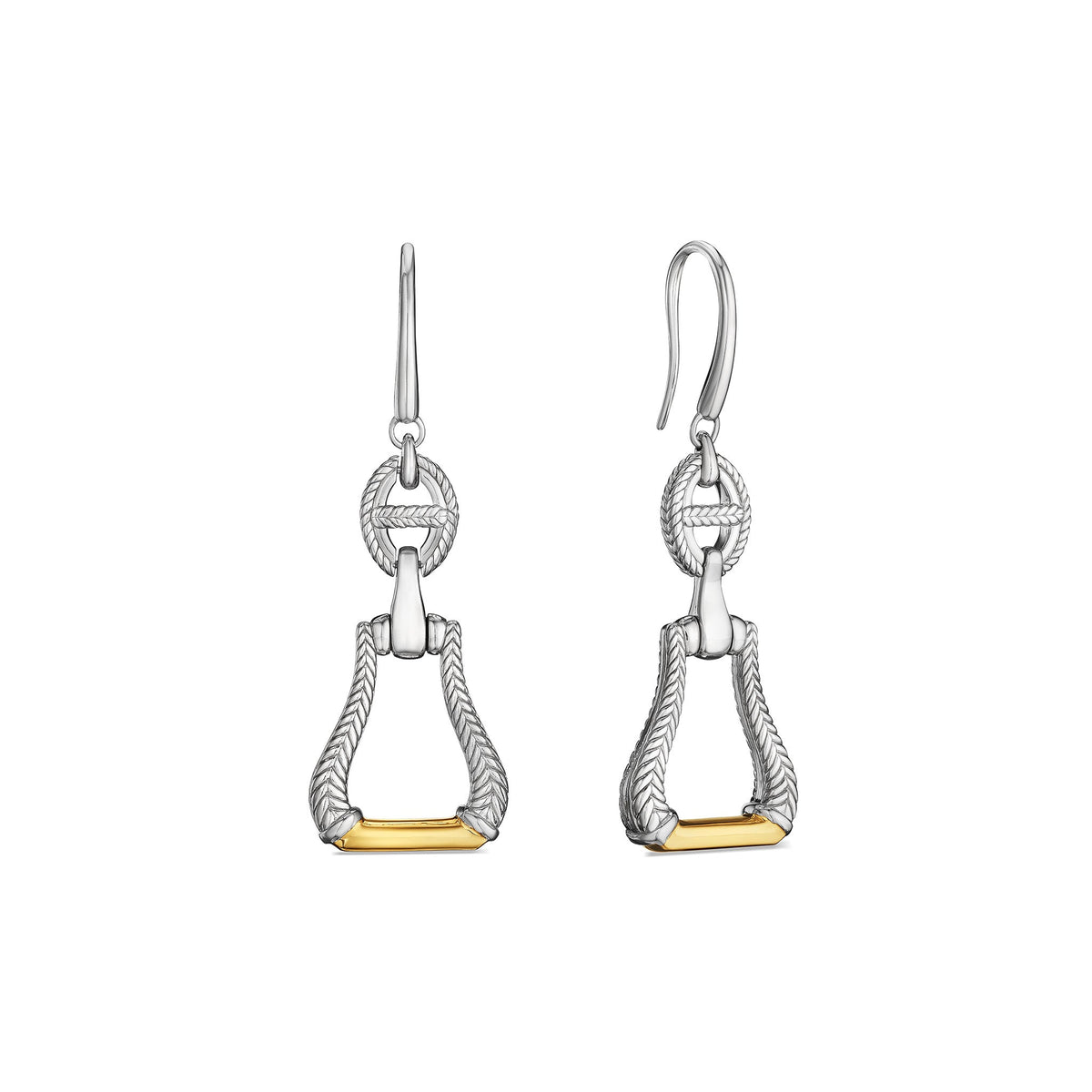 Vienna Stirrup Drop Earrings with 18K Gold