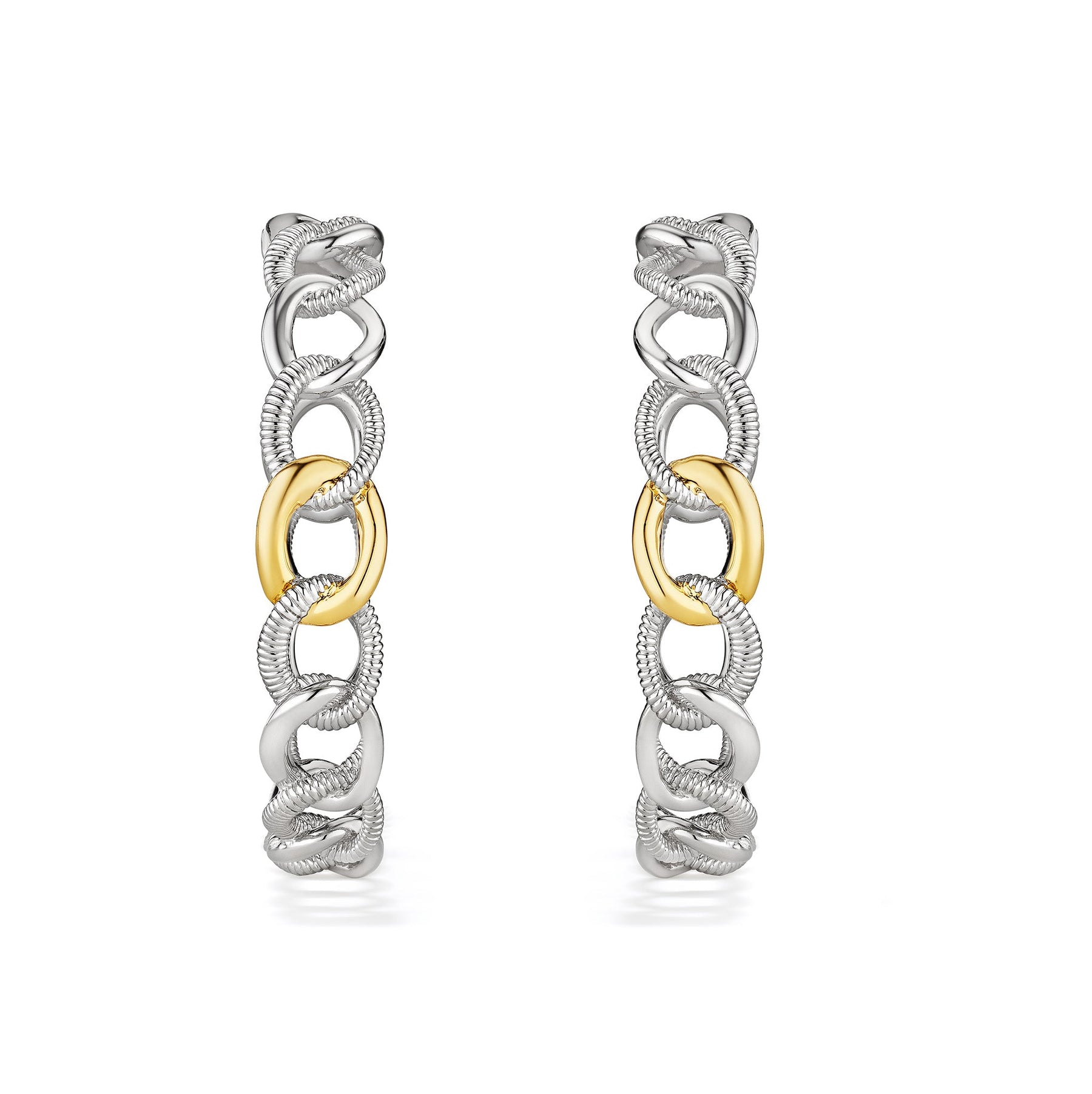Eternity Interlocking Multi Link Hoop Earrings with 18K Gold