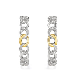 Eternity Interlocking Multi Link Hoop Earrings with 18K Gold