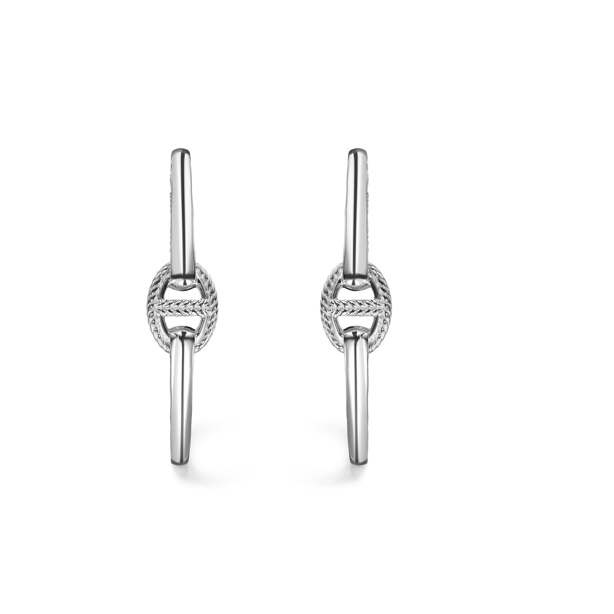 Vienna Single Link Hoop Earrings