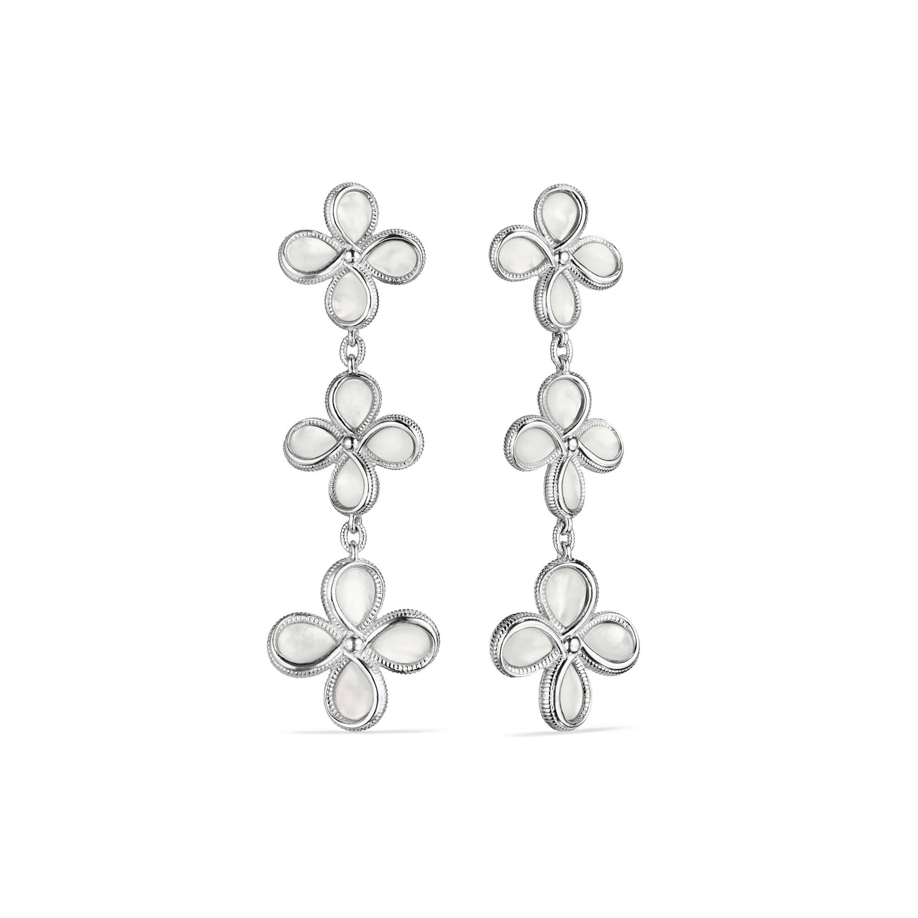 Jardin Triple Drop Earrings with Mother of Pearl