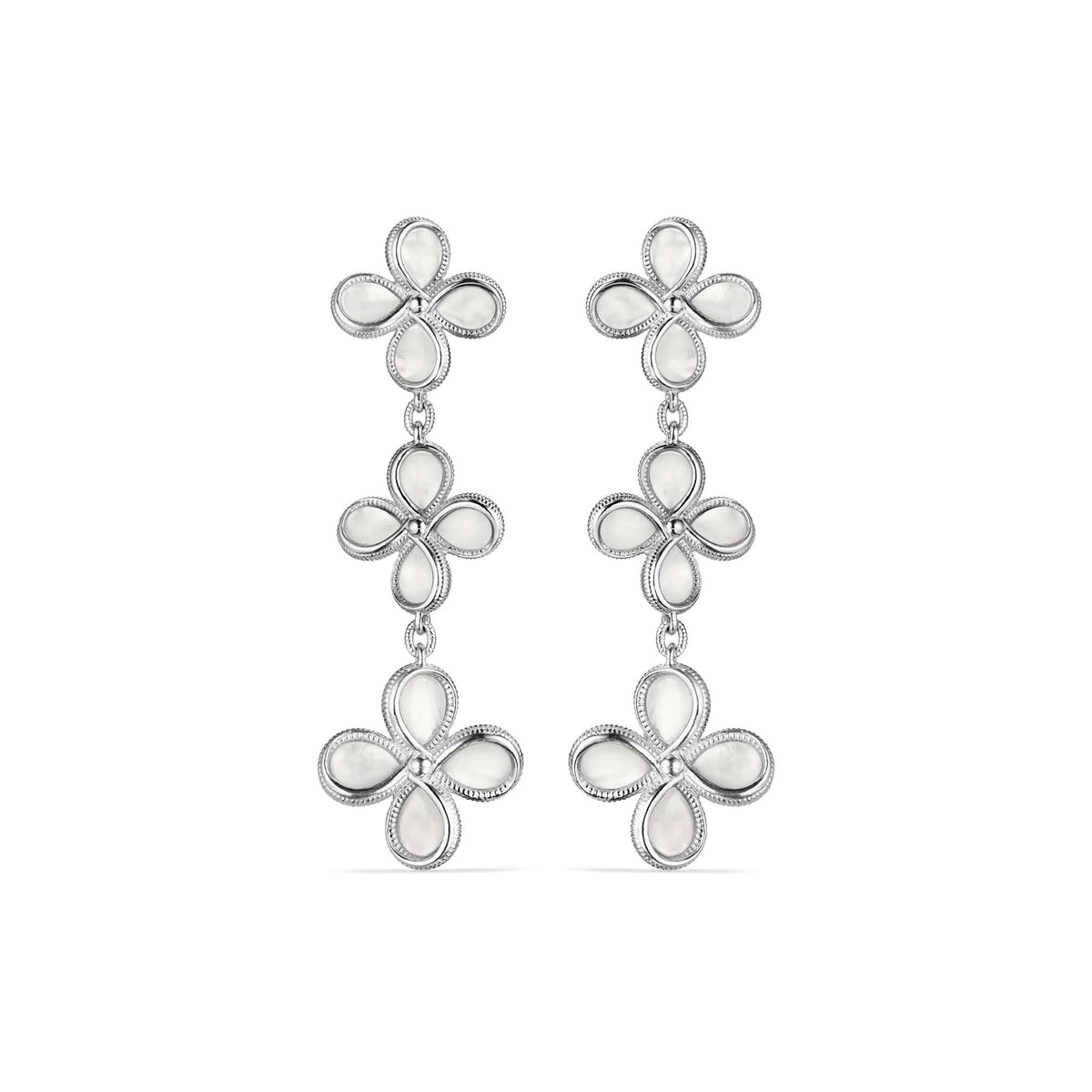 Jardin Triple Drop Earrings with Mother of Pearl