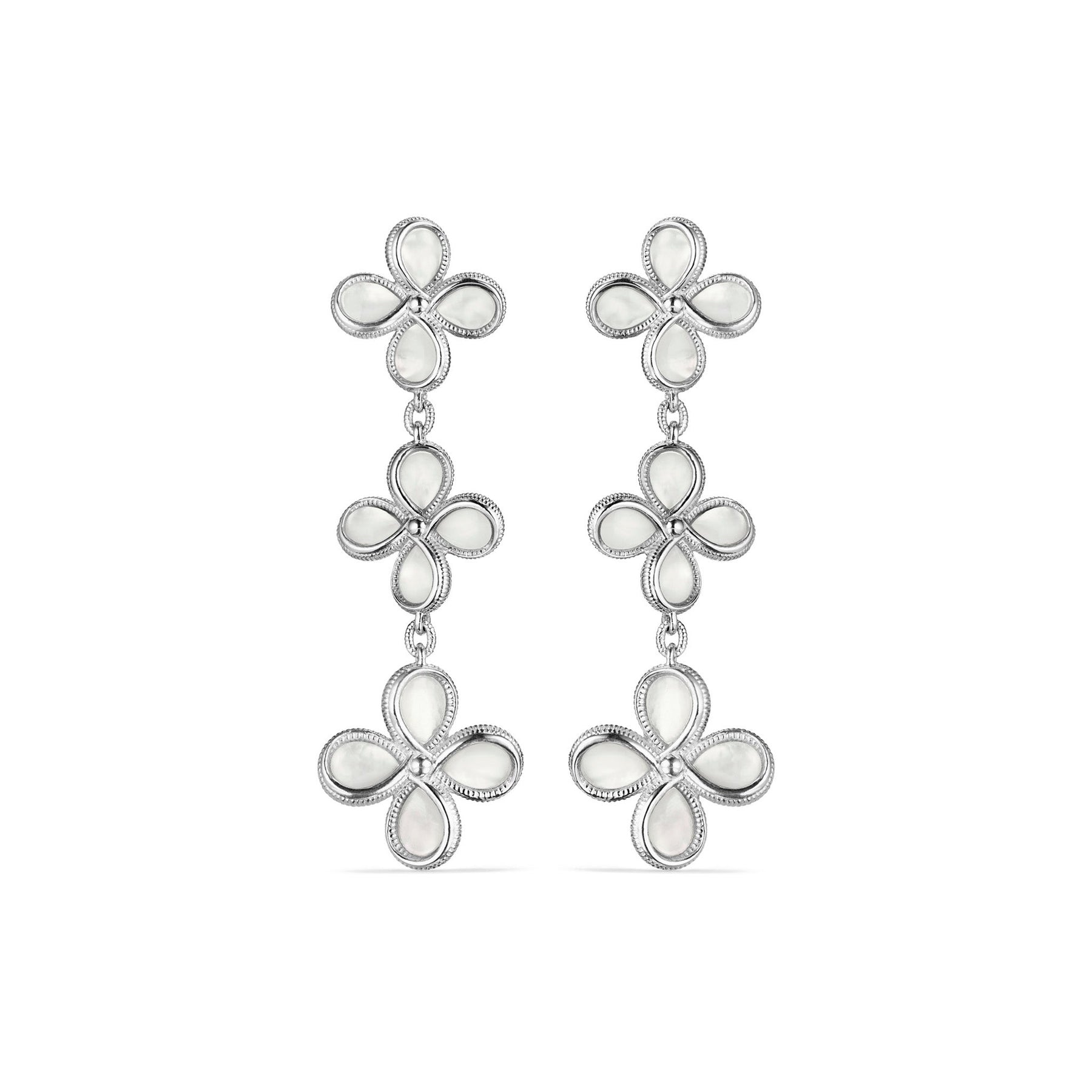 Jardin Triple Drop Earrings with Mother of Pearl