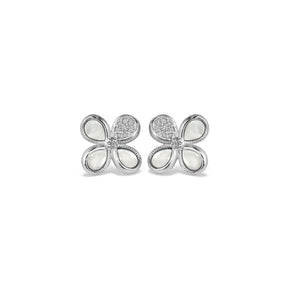 Jardin Stud Earrings with Mother of Pearl and Diamonds