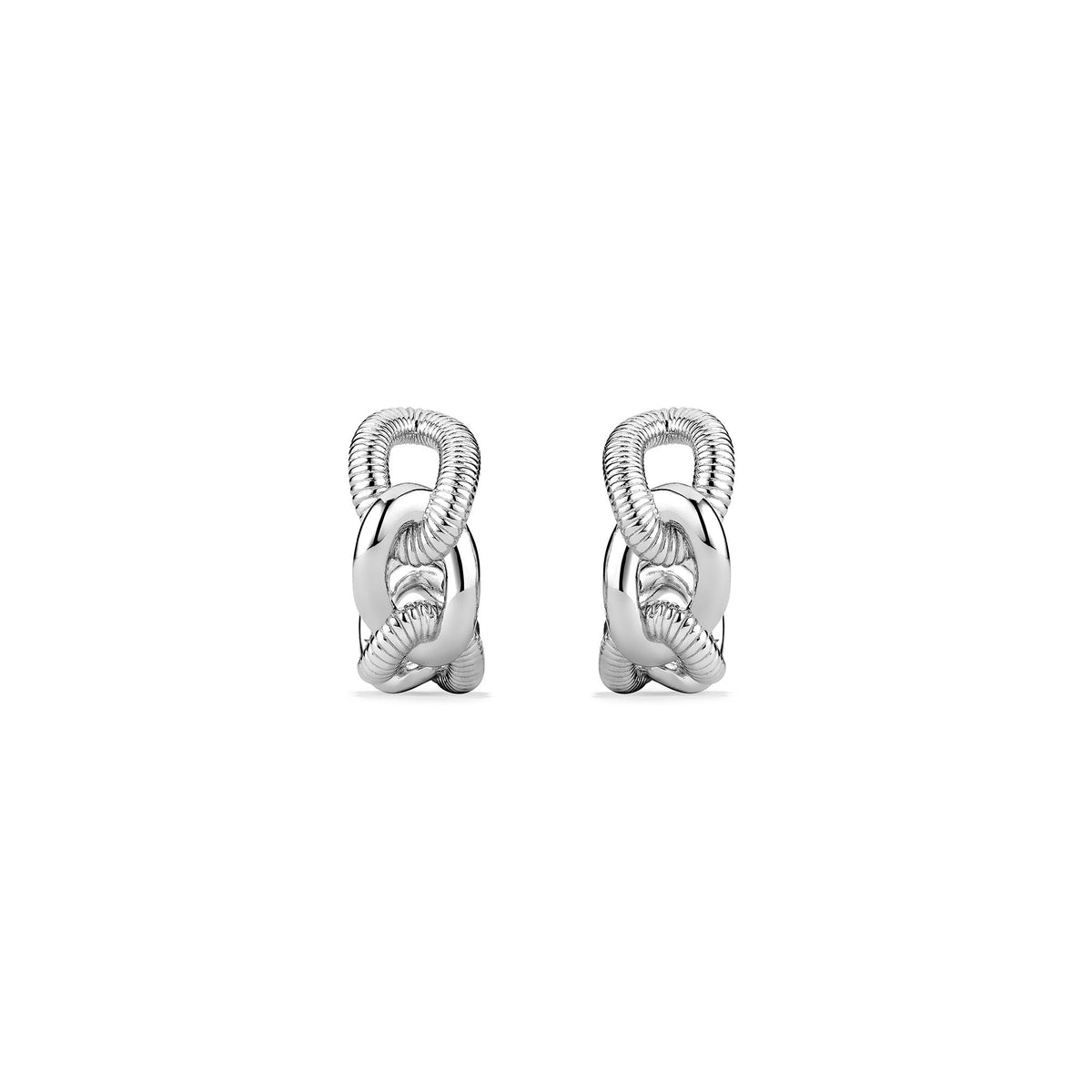 Eternity Interlocking Link Hoop Earrings