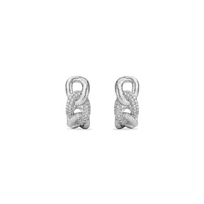 Eternity Interlocking Link Hoop Earrings with Diamonds