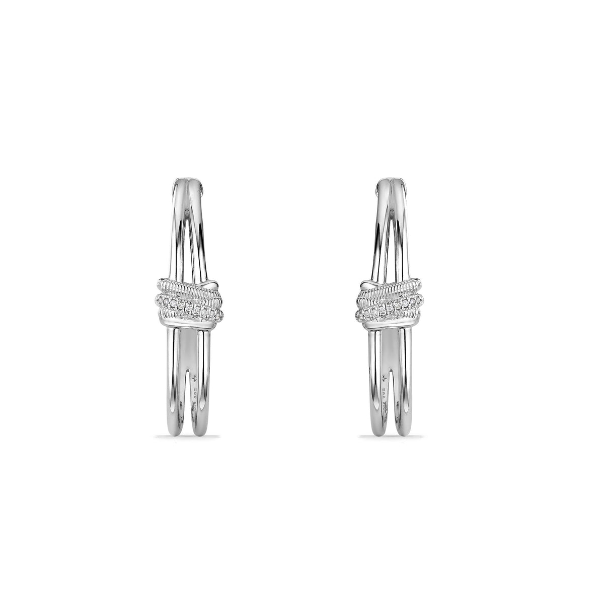 Eternity Highway Hoop Earrings with Diamonds