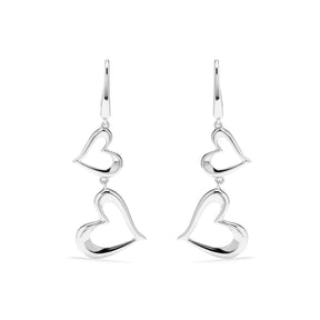 Eros Double Open Heart Drop Earrings