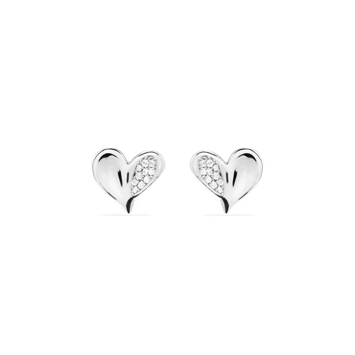 Eros Heart Stud Earrings with Diamonds