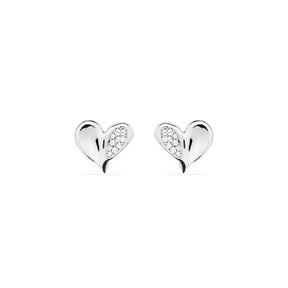 Eros Heart Stud Earrings with Diamonds