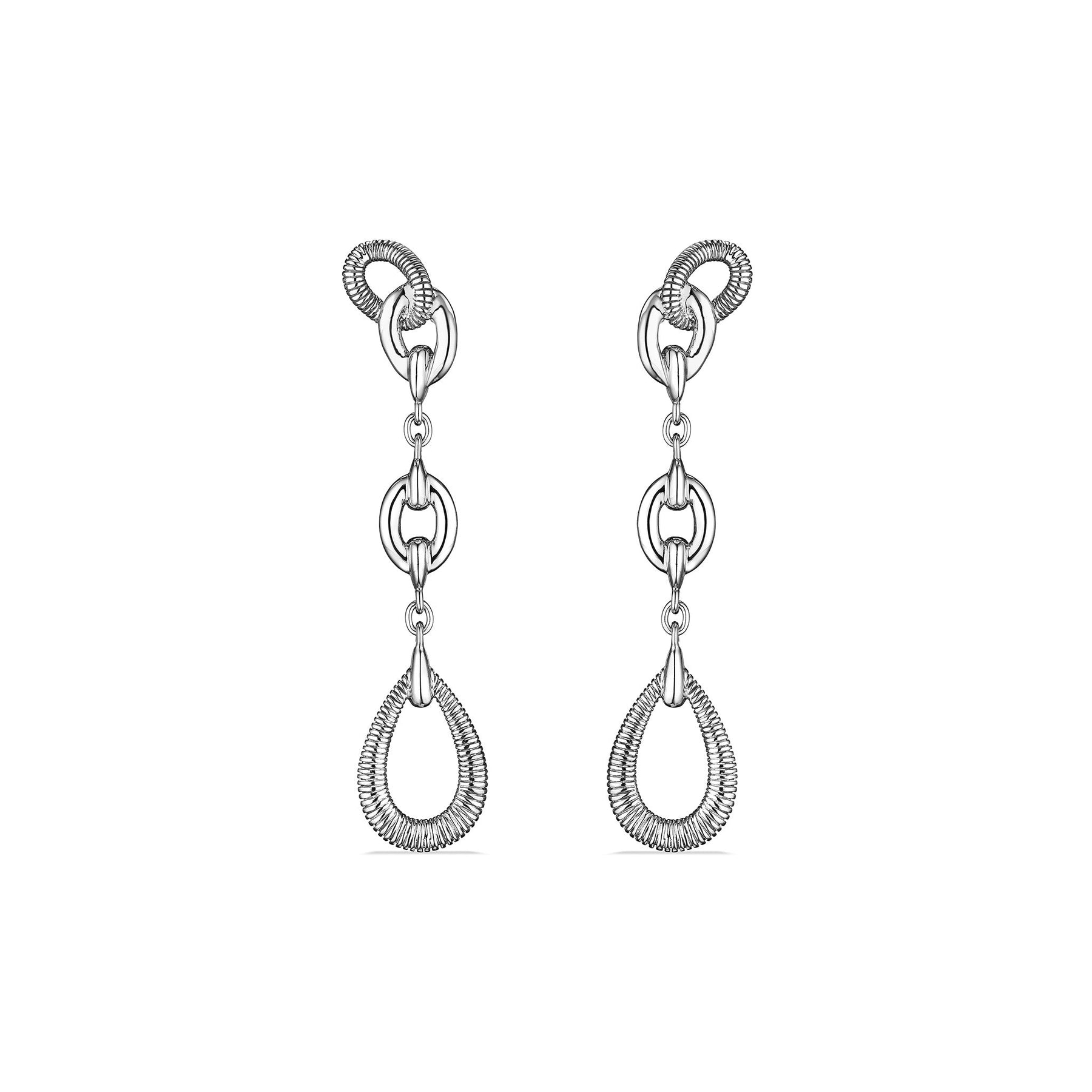 Eternity Linear Link Drop Earrings