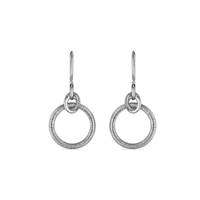 Eternity Interlocking Knot Drop Hoop Earrings