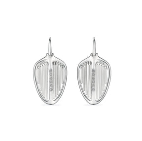 Cielo Shield Drop Earrings with Diamonds
