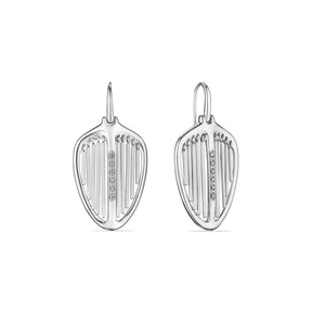 Cielo Shield Drop Earrings with Diamonds