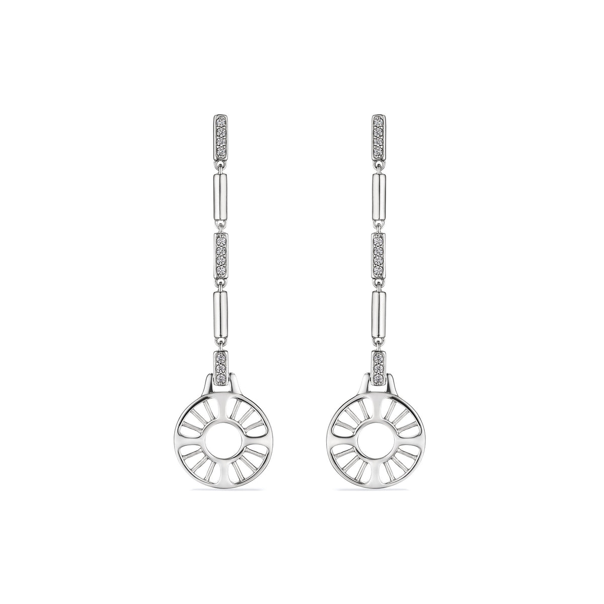 Cielo Linear Drop Earrings with Diamonds