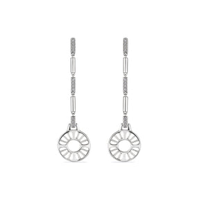 Cielo Linear Drop Earrings with Diamonds