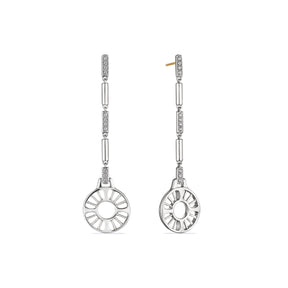 Cielo Linear Drop Earrings with Diamonds
