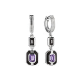 Adrienne Drop Earrings with Enamel and Amethyst