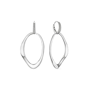 Gaia Drop Hoop Earrings with Diamonds