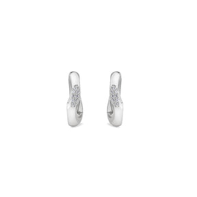 Gaia Huggie Hoop Earrings with Diamonds