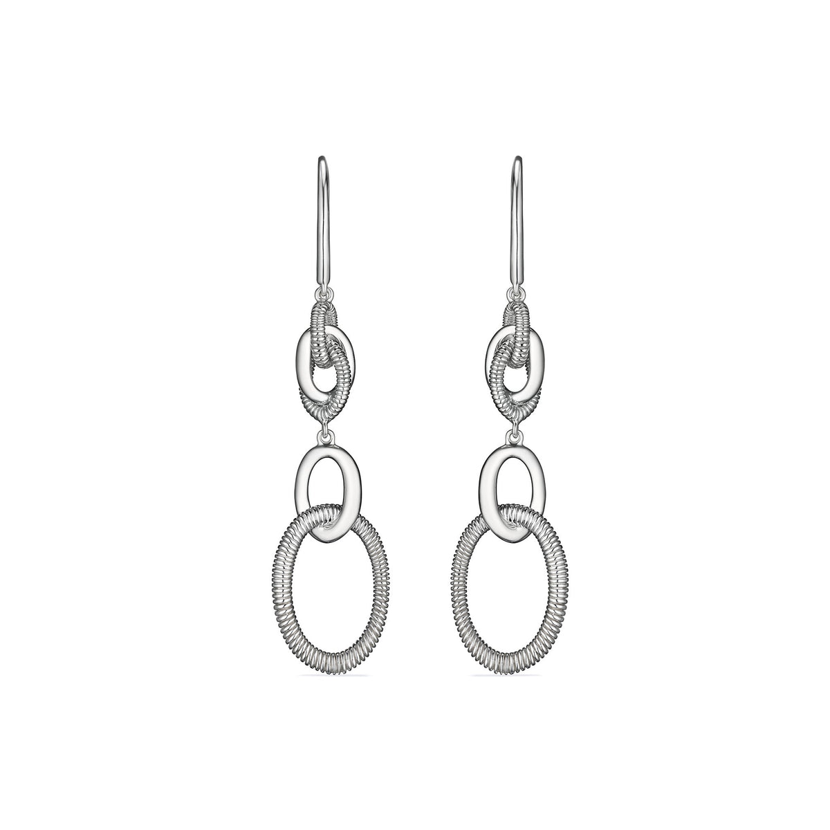 Eternity Interlocking Knot Double Drop Hoop Earrings