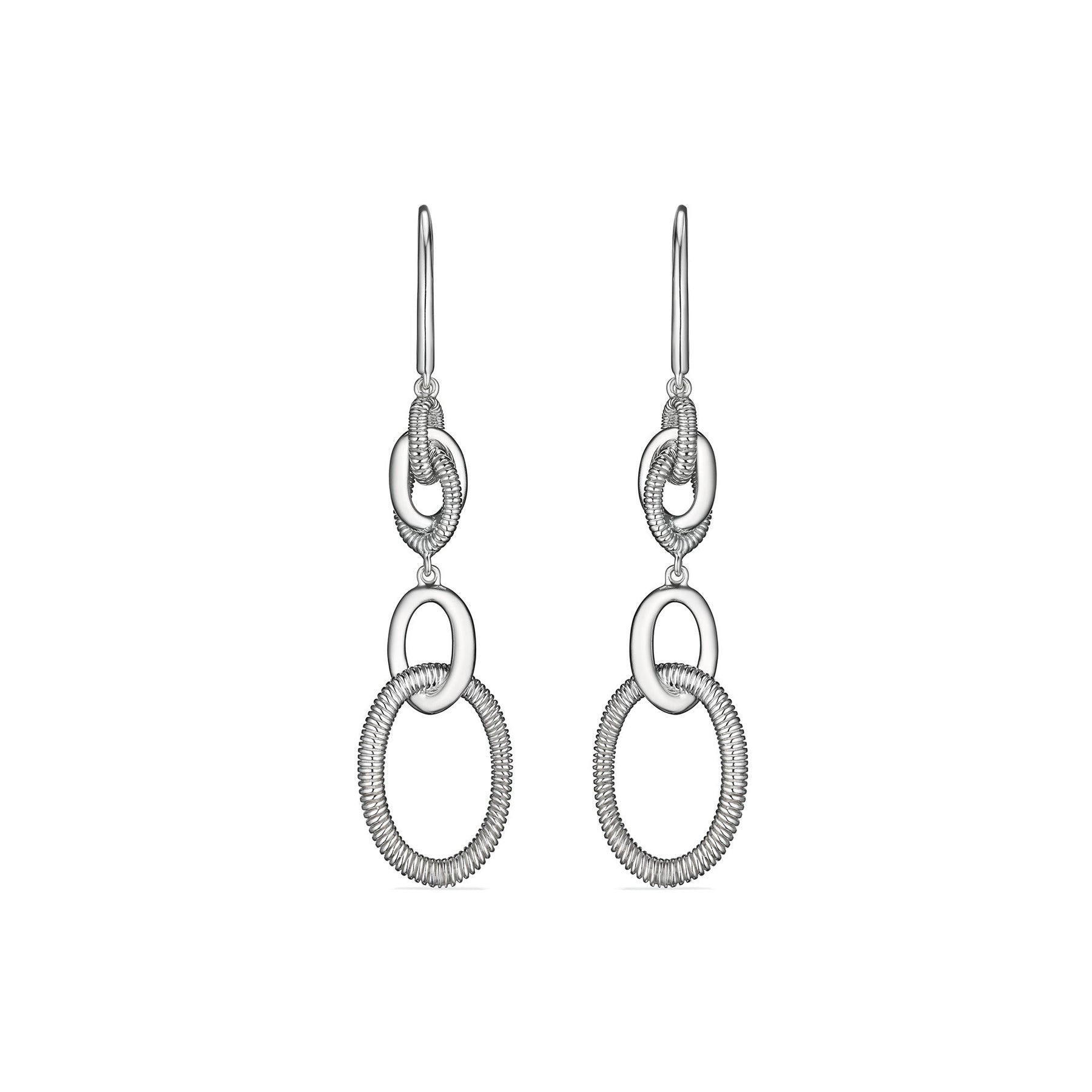 Eternity Interlocking Knot Double Drop Hoop Earrings