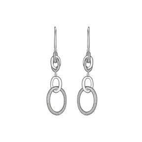 Eternity Interlocking Knot Double Drop Hoop Earrings