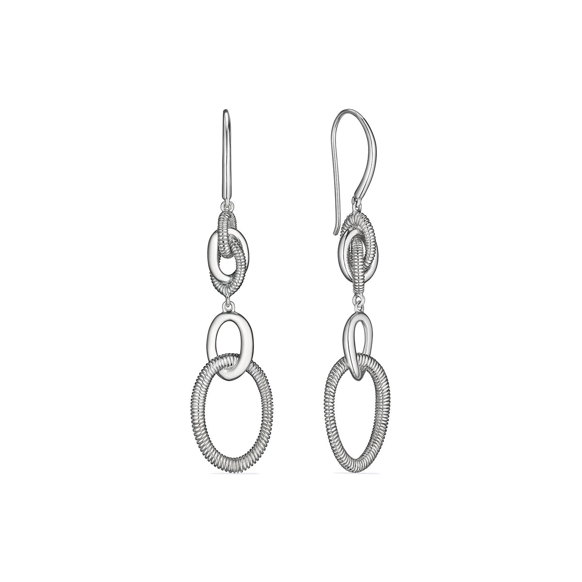 Eternity Interlocking Knot Double Drop Hoop Earrings