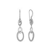 Eternity Interlocking Knot Double Drop Hoop Earrings