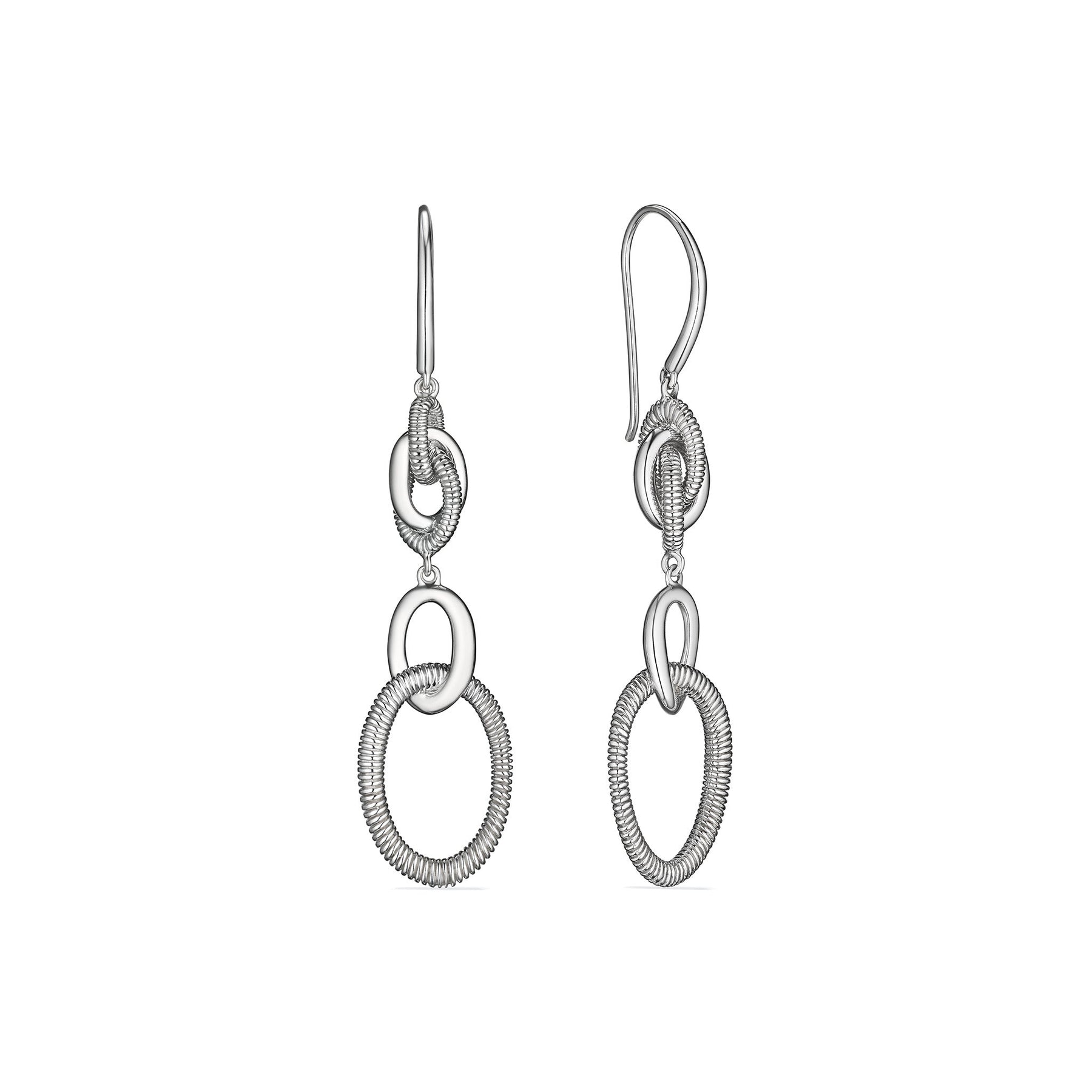 Eternity Interlocking Knot Double Drop Hoop Earrings