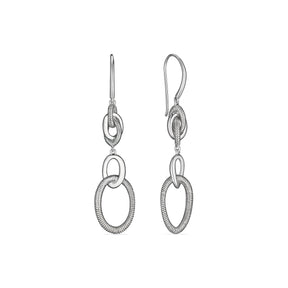 Eternity Interlocking Knot Double Drop Hoop Earrings