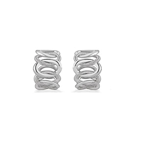 Eternity Interlocking Wide Link Hoop Earrings